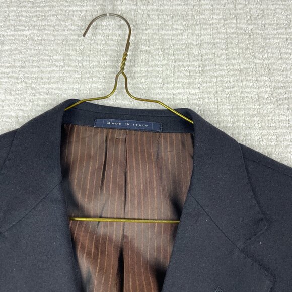 Pal Zileri Italy Made Blazer Men 54R Black Wool / Cashmere Elbow patch Read* - Picture 12 of 16